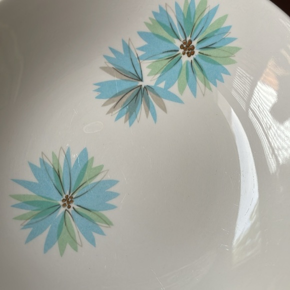 MCM Kokura Ware Ironstone Gay Down Japan fruit dessert plates bowl blue flower - Picture 3 of 5